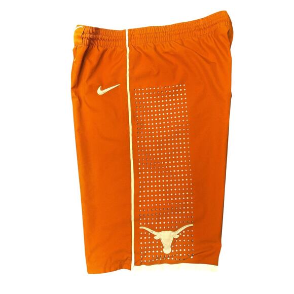 Nike Texas Longhorns Dark Orange White Basketball Shorts Perforated Sides Small - Picture 2 of 6